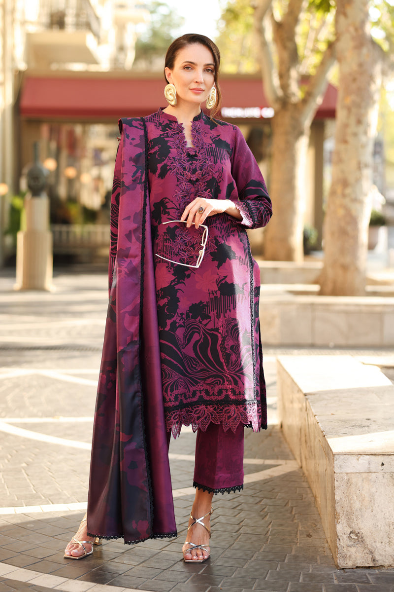 Rang Rasiya Lifestyle Embroidered Khaddar Unstitched 3Pc Suit D-12 Freya