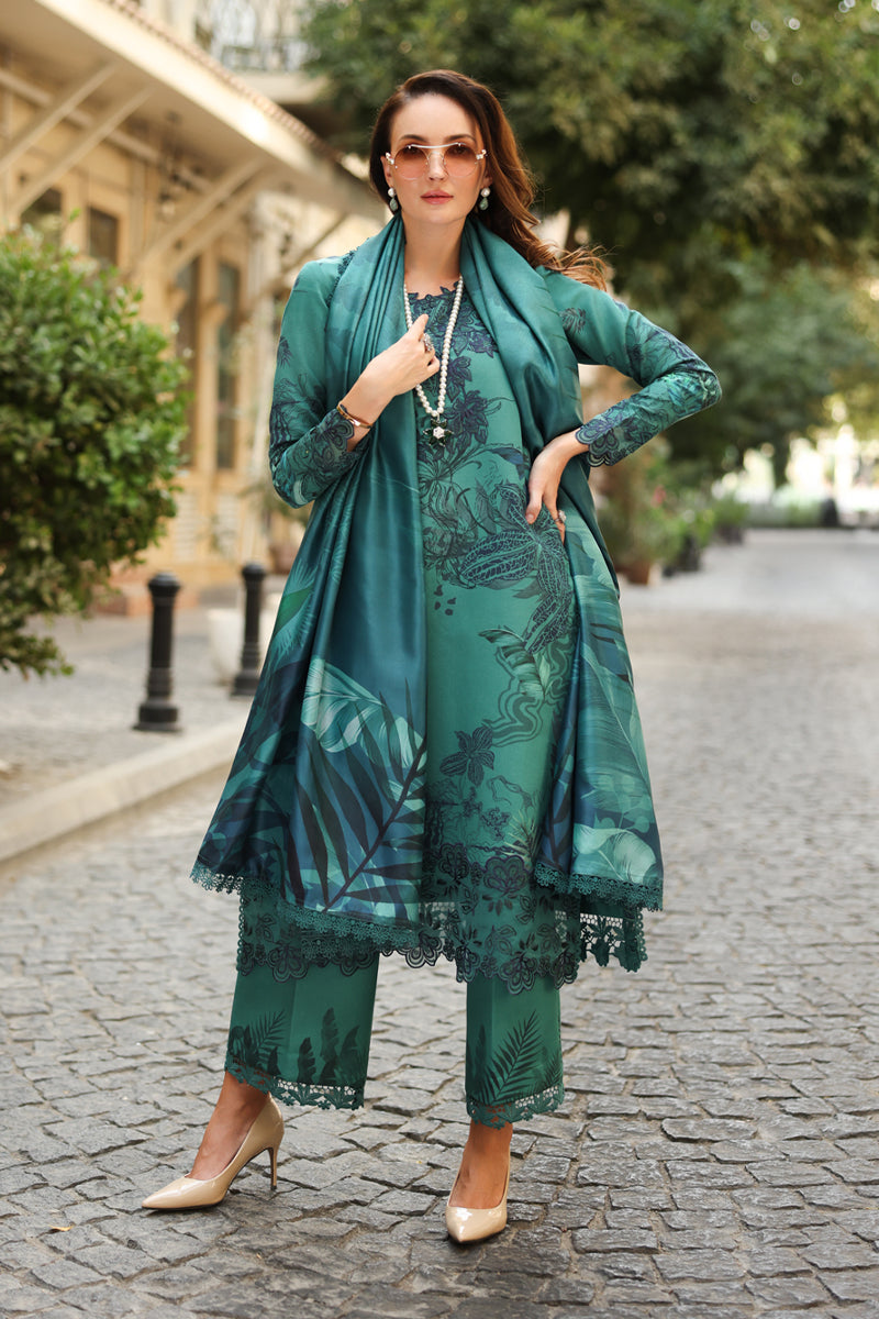Rang Rasiya Lifestyle Embroidered Khaddar Unstitched 3Pc Suit D-14 Jade