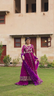 Rang Rasiya Embroidered Chiffon Unstitched 3Pc Suit D-03 AALIYAH