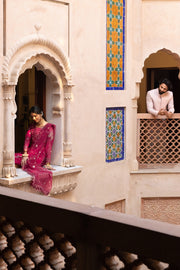 Rang Rasiya Embroidered Chiffon Unstitched 3Pc Suit D-06 FAREEHA