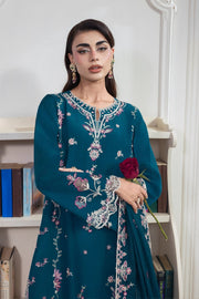 Rang Rasiya Lumeire Silk Unstitched Embroidered 3Pc Suit - Carmin