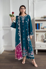 Rang Rasiya Lumeire Silk Unstitched Embroidered 3Pc Suit - Carmin