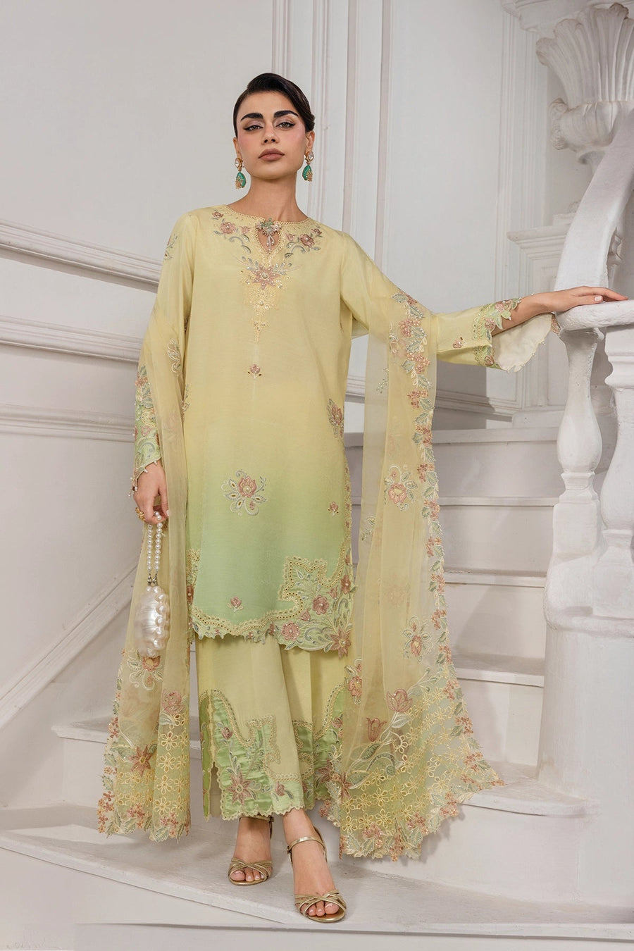 Rang Rasiya Lumeire Silk Unstitched Embroidered 3Pc Suit - Lucia