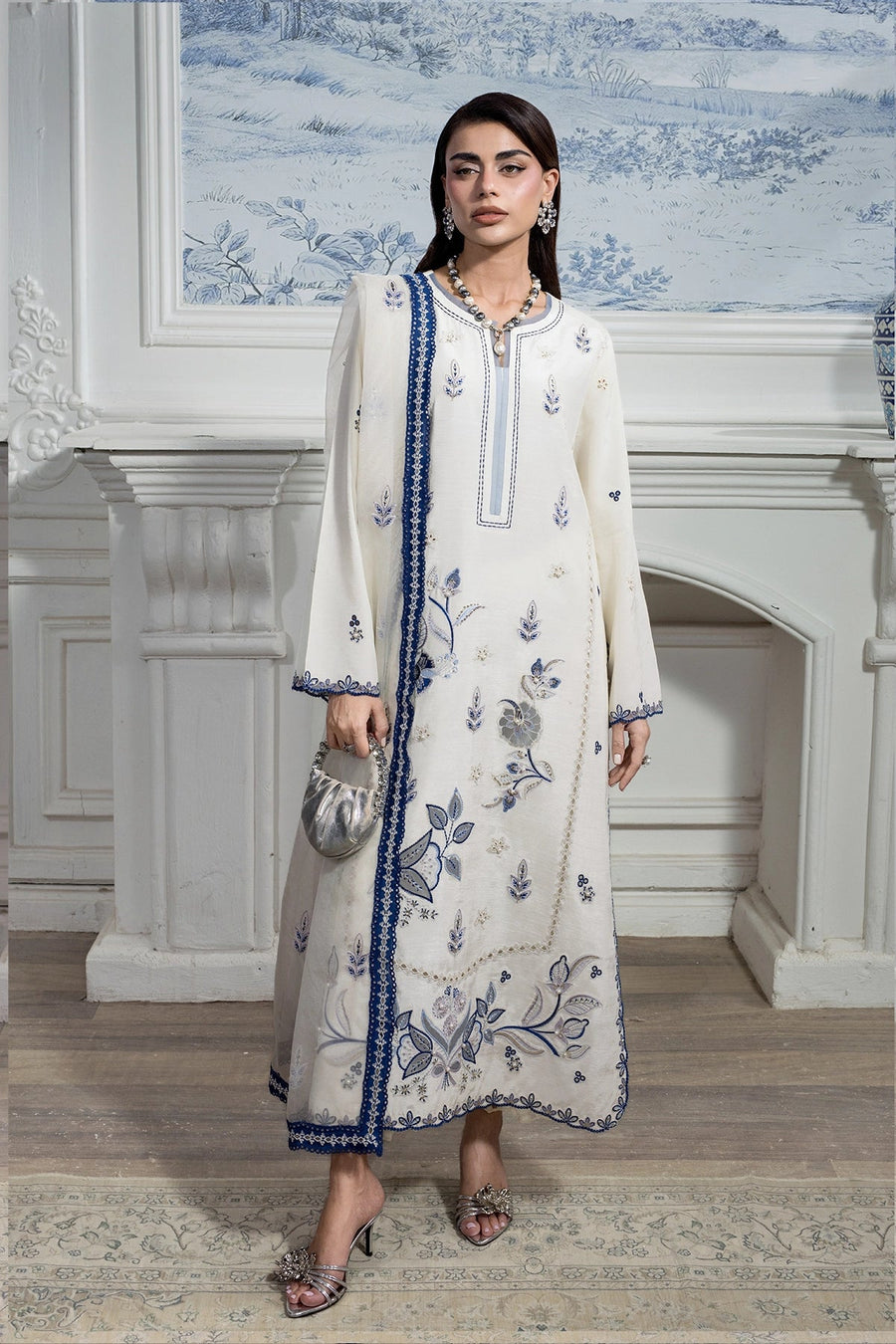 Rang Rasiya Lumeire Silk Unstitched Embroidered 3Pc Suit - Luna