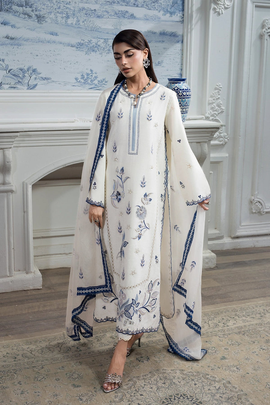 Rang Rasiya Lumeire Silk Unstitched Embroidered 3Pc Suit - Luna