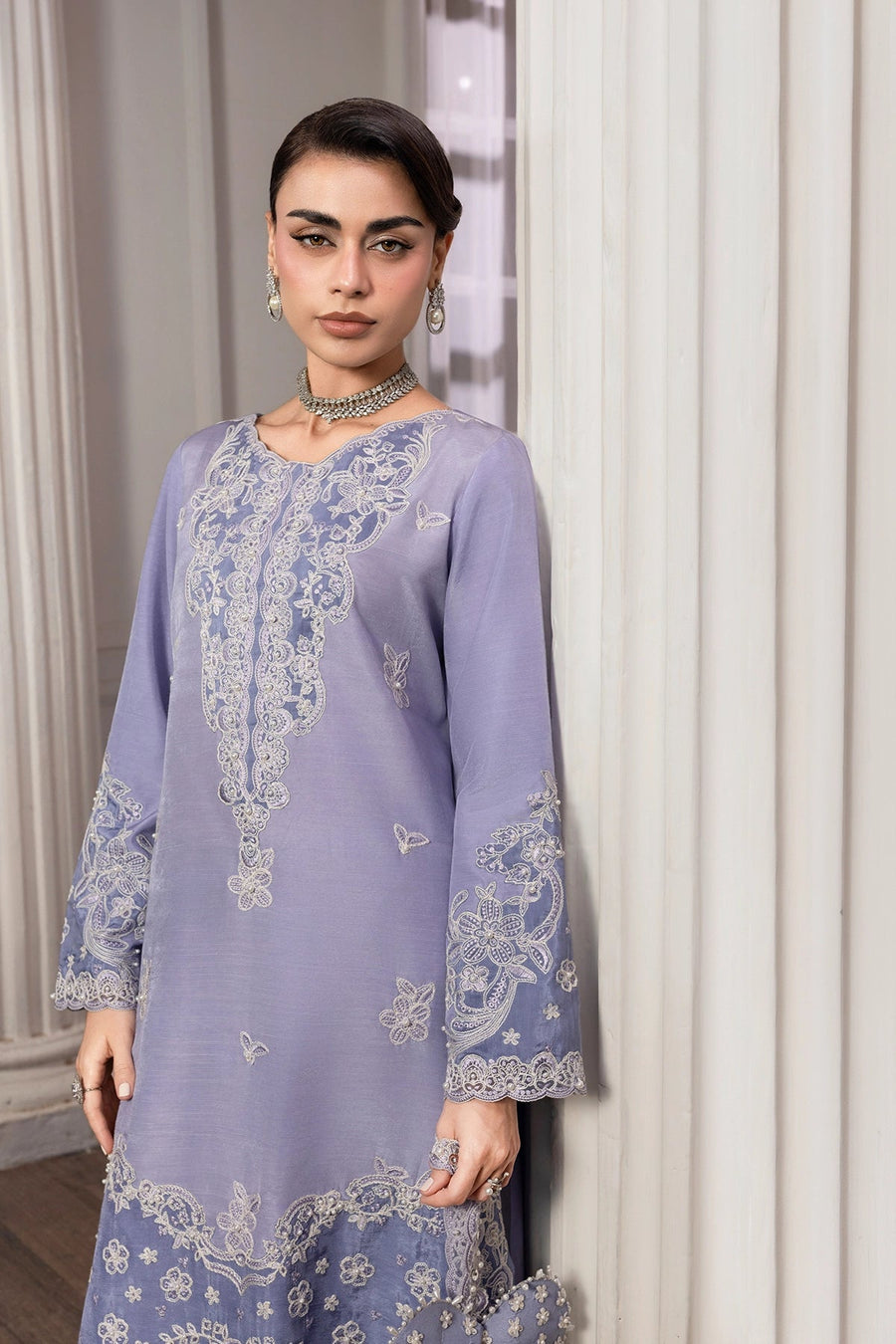 Rang Rasiya Lumeire Silk Unstitched Embroidered 3Pc Suit - Mistica