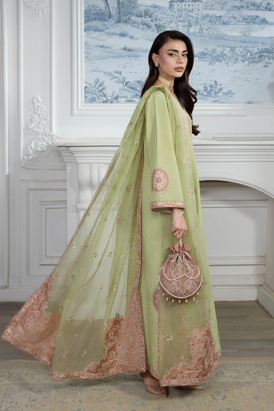 Rang Rasiya Lumeire Silk Unstitched Embroidered 3Pc Suit - Alma