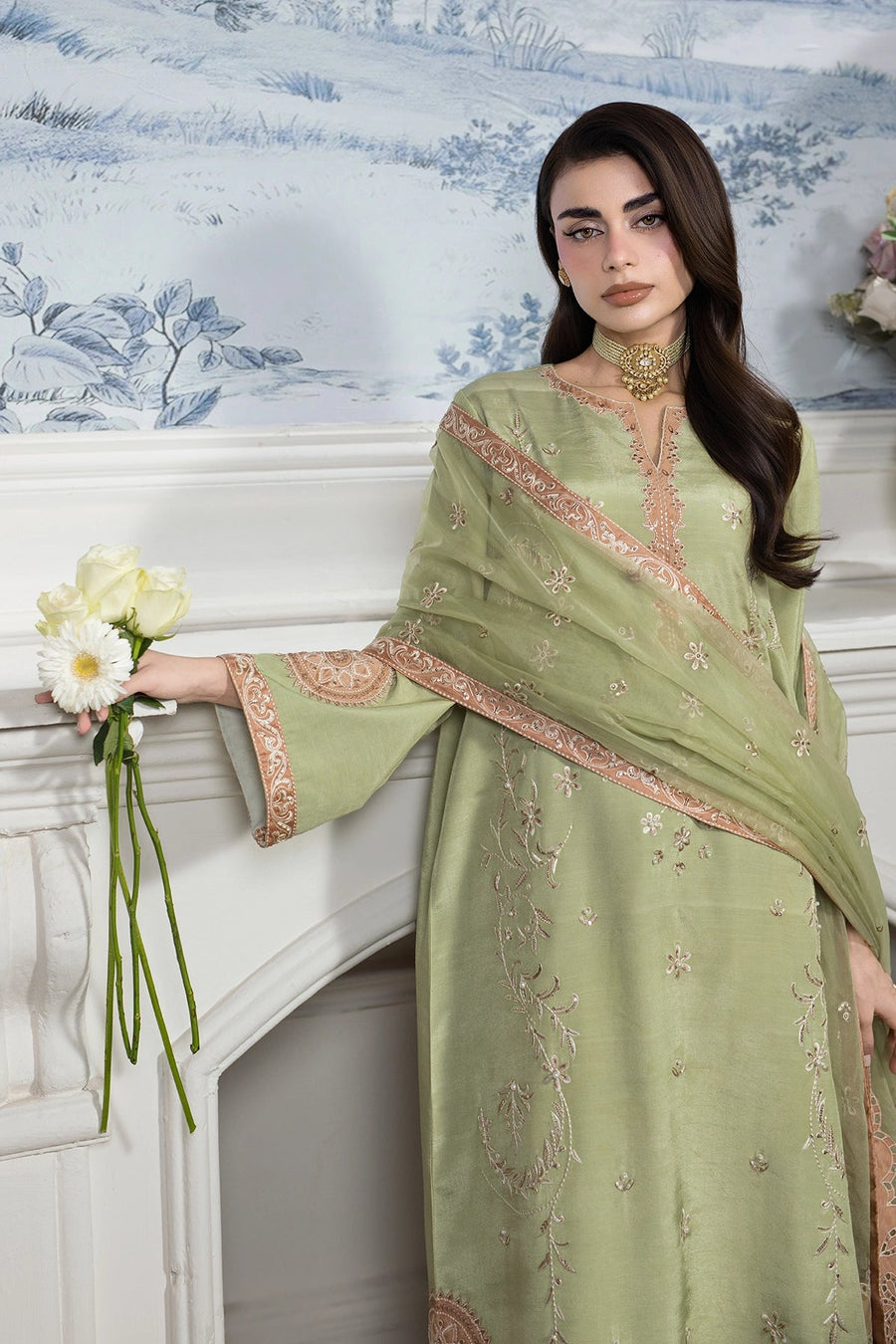Rang Rasiya Lumeire Silk Unstitched Embroidered 3Pc Suit - Alma