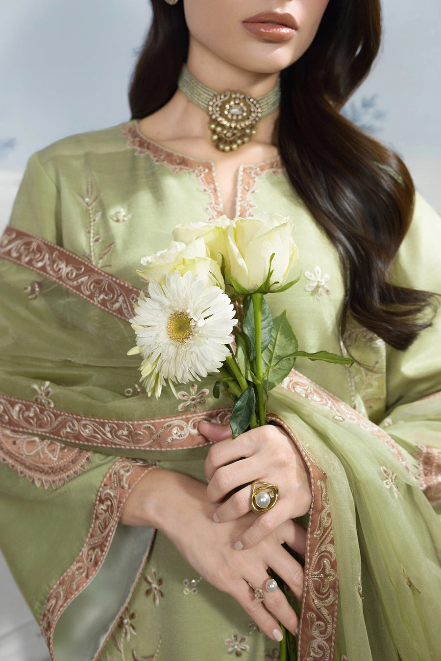 Rang Rasiya Lumeire Silk Unstitched Embroidered 3Pc Suit - Alma