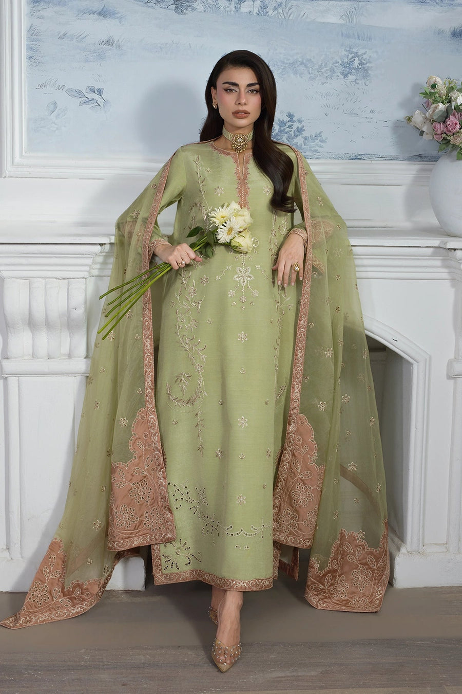 Rang Rasiya Lumeire Silk Unstitched Embroidered 3Pc Suit - Alma