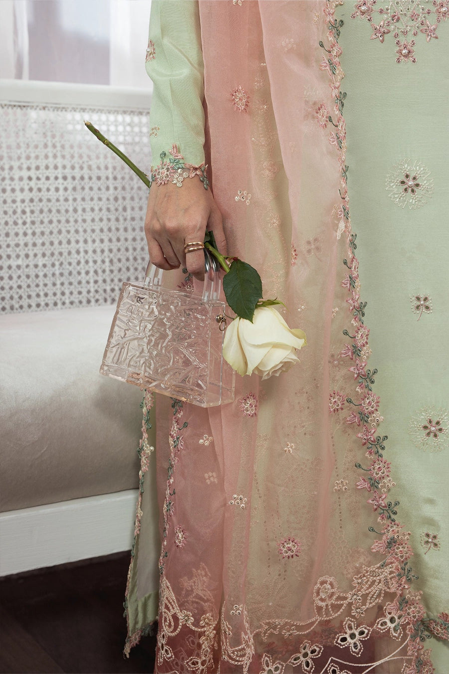 Rang Rasiya Lumeire Silk Unstitched Embroidered 3Pc Suit - Jazmin
