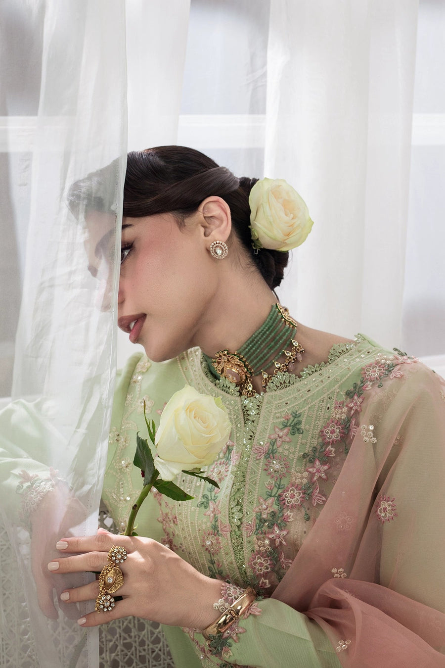 Rang Rasiya Lumeire Silk Unstitched Embroidered 3Pc Suit - Jazmin