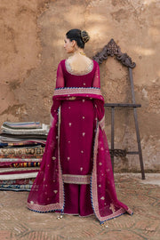 Rang Rasiya Chatoyer Embroidered Chiffon Unstitched 3Pc Suit - Flame