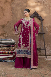 Rang Rasiya Chatoyer Embroidered Chiffon Unstitched 3Pc Suit - Flame