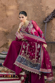 Rang Rasiya Chatoyer Embroidered Chiffon Unstitched 3Pc Suit - Flame