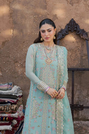 Rang Rasiya Chatoyer Embroidered Chiffon Unstitched 3Pc Suit - Celeste
