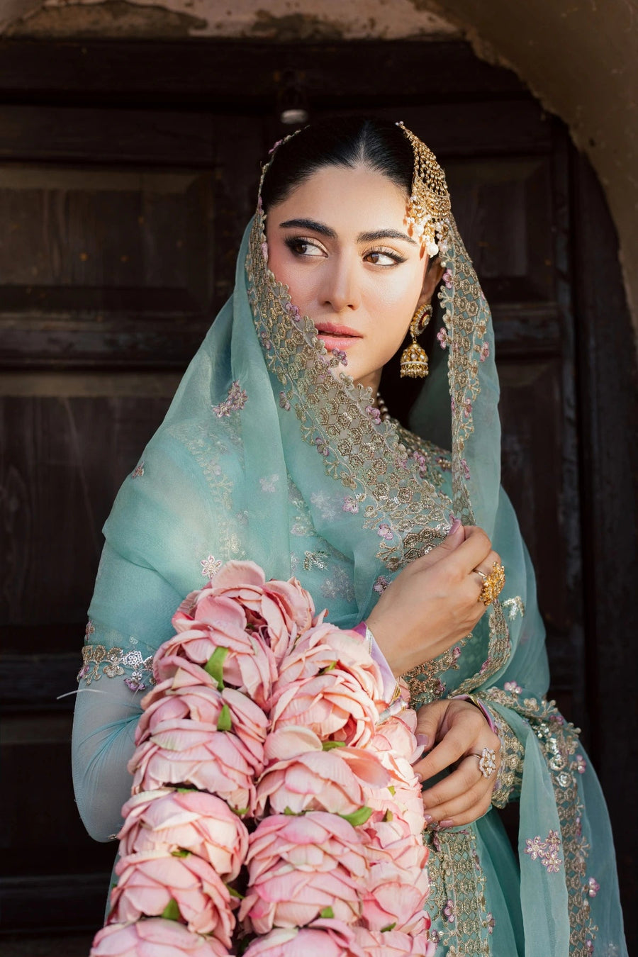 Rang Rasiya Chatoyer Embroidered Chiffon Unstitched 3Pc Suit - Celeste