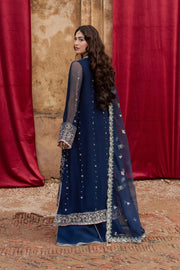 Rang Rasiya Chatoyer Embroidered Chiffon Unstitched 3Pc Suit - Ciel