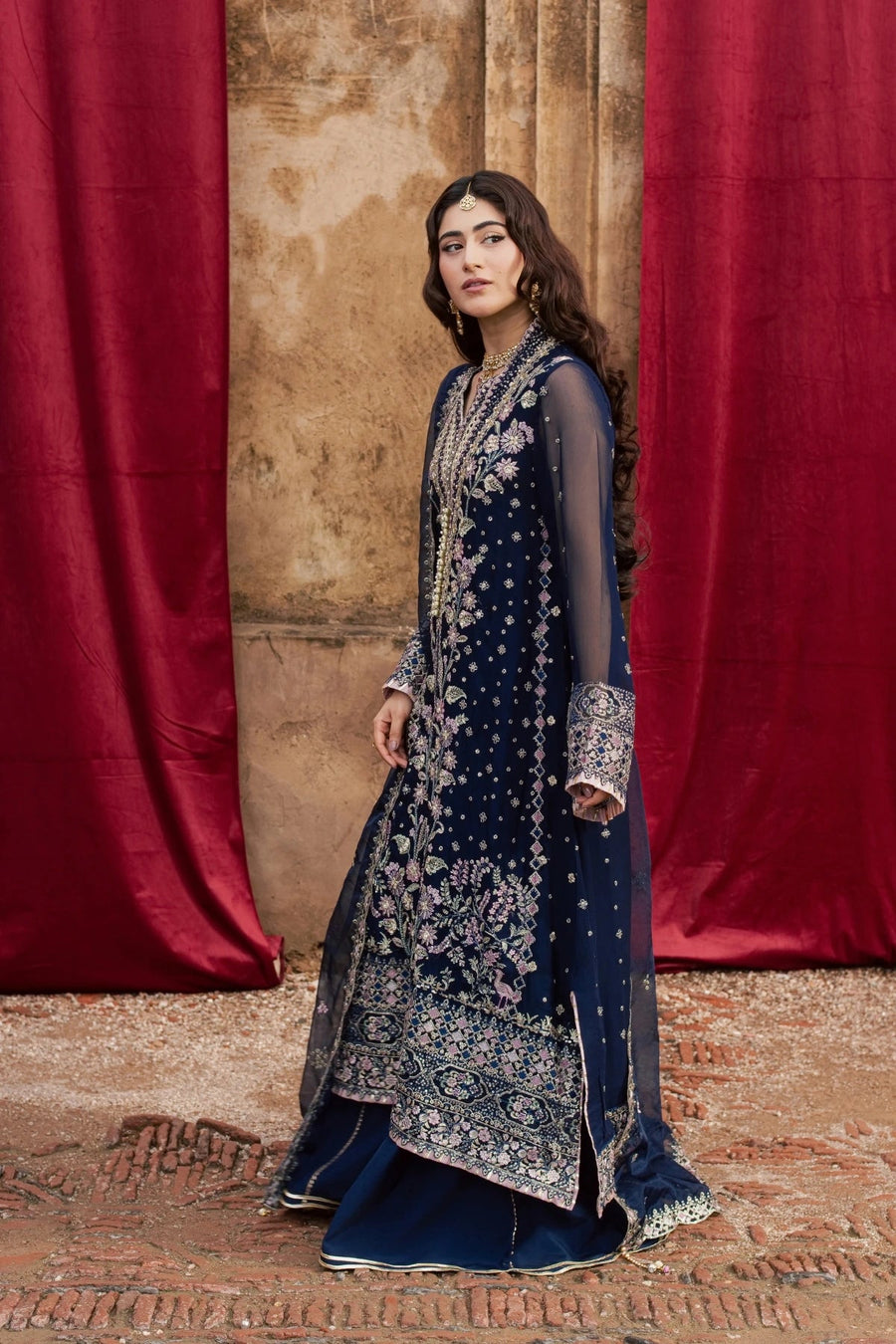Rang Rasiya Chatoyer Embroidered Chiffon Unstitched 3Pc Suit - Ciel