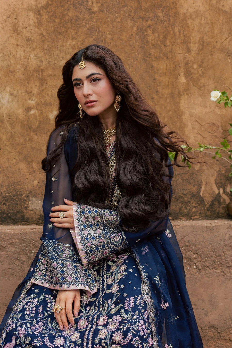 Rang Rasiya Chatoyer Embroidered Chiffon Unstitched 3Pc Suit - Ciel