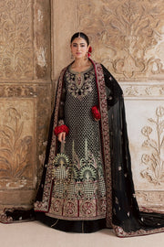 Rang Rasiya Chatoyer Embroidered Chiffon Unstitched 3Pc Suit - Noir