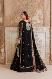 Rang Rasiya Chatoyer Embroidered Chiffon Unstitched 3Pc Suit - Noir