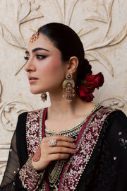 Rang Rasiya Chatoyer Embroidered Chiffon Unstitched 3Pc Suit - Noir