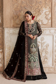 Rang Rasiya Chatoyer Embroidered Chiffon Unstitched 3Pc Suit - Noir