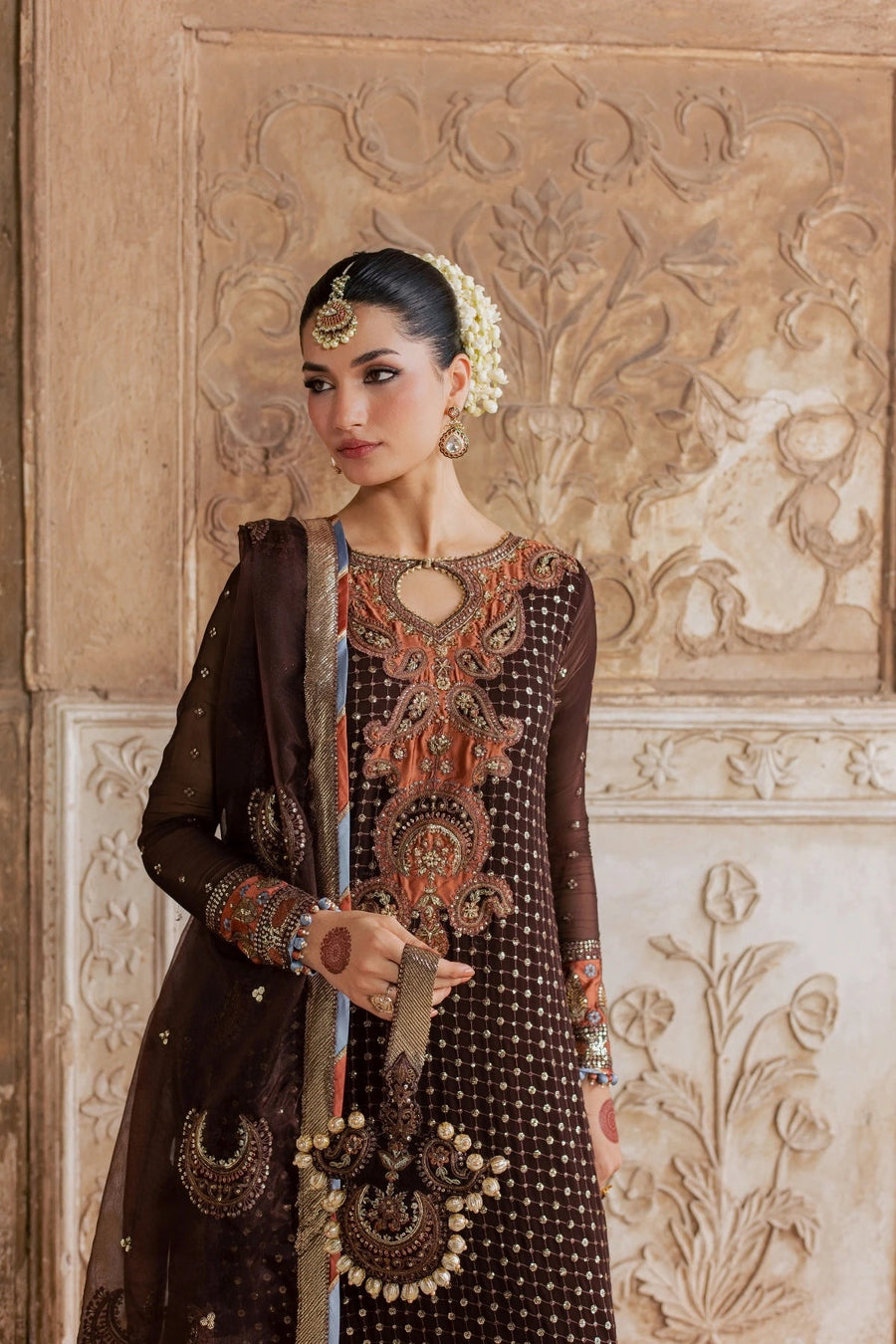 Rang Rasiya Chatoyer Embroidered Chiffon Unstitched 3Pc Suit - Dune