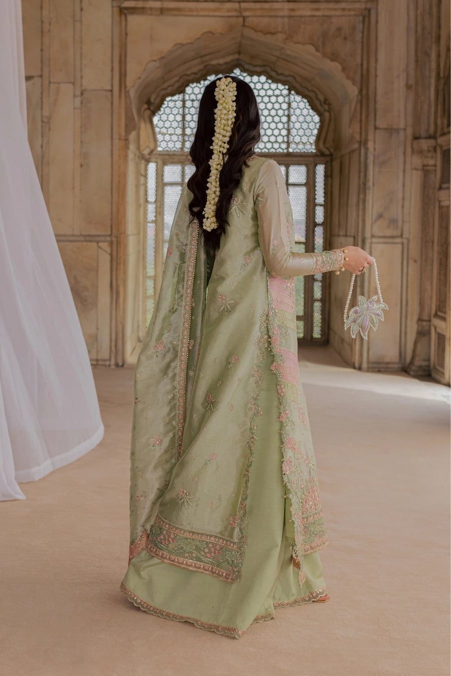 Rang Rasiya Chatoyer Embroidered Zari Tissue Unstitched 3Pc Suit - Eira