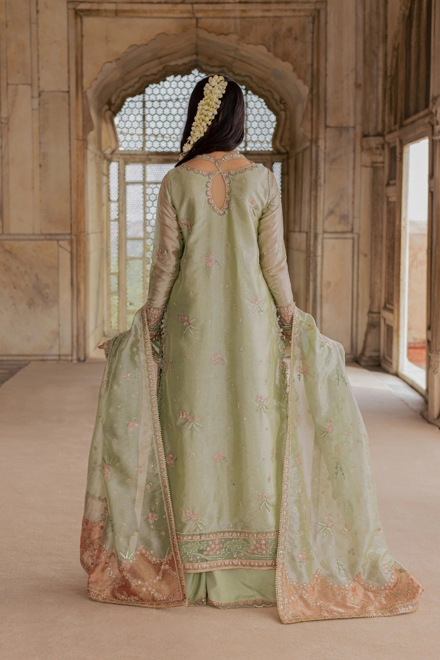 Rang Rasiya Chatoyer Embroidered Zari Tissue Unstitched 3Pc Suit - Eira