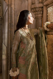 Rang Rasiya Chatoyer Embroidered Zari Tissue Unstitched 3Pc Suit - Eira