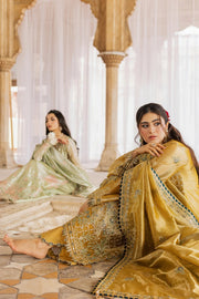 Rang Rasiya Chatoyer Embroidered Zari Tissue Unstitched 3Pc Suit - Dora