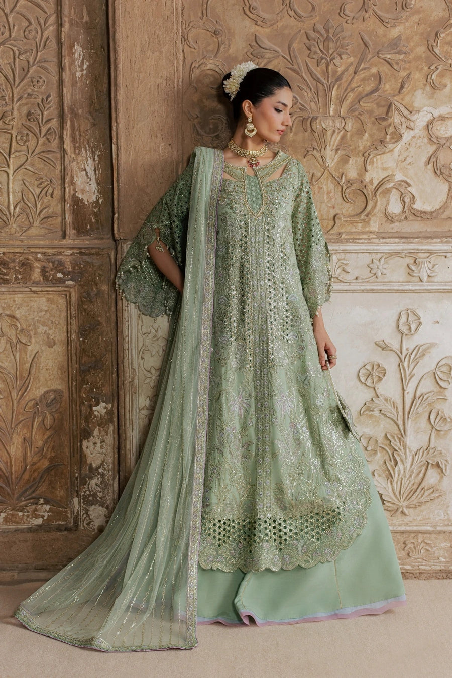 Rang Rasiya Chatoyer Embroidered Chiffon Unstitched 3Pc Suit - Fern