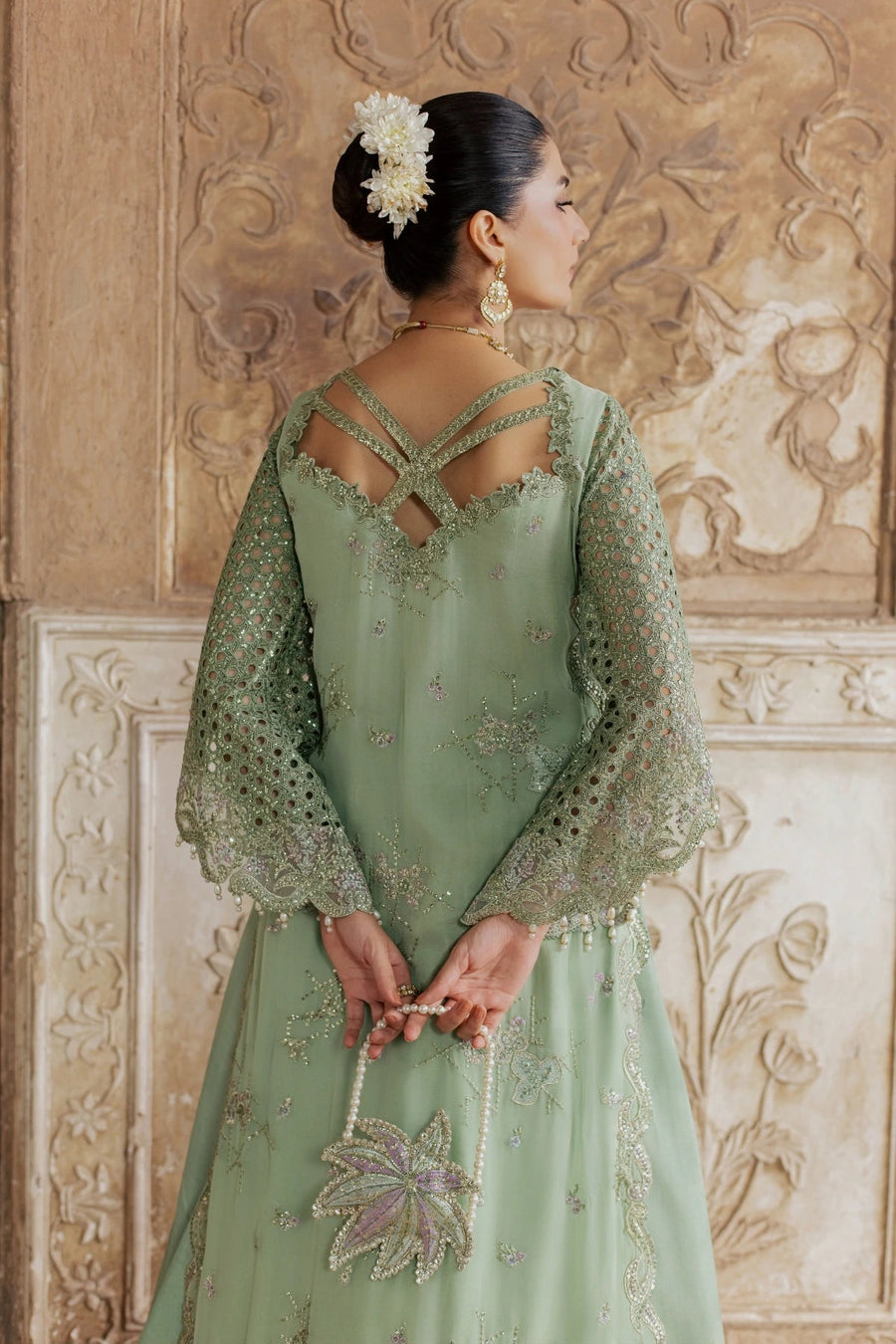 Rang Rasiya Chatoyer Embroidered Chiffon Unstitched 3Pc Suit - Fern