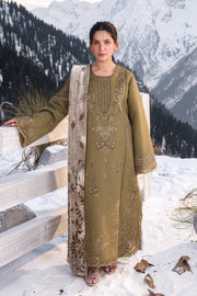 Rang Rasiya Carnation Embroidered Karandi Unstitched 3Pc Suit D-03 Frosted Flora