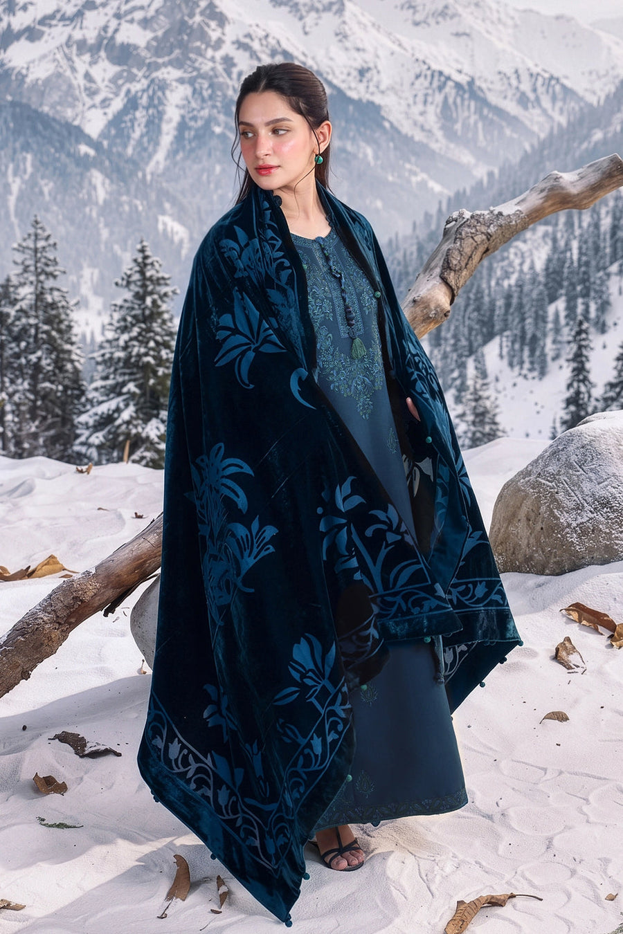 Rang Rasiya Carnation Embroidered Karandi Unstitched 3Pc Suit D-04 Serein