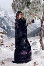 Rang Rasiya Carnation Embroidered Karandi Unstitched 3Pc Suit D-07 Onyx