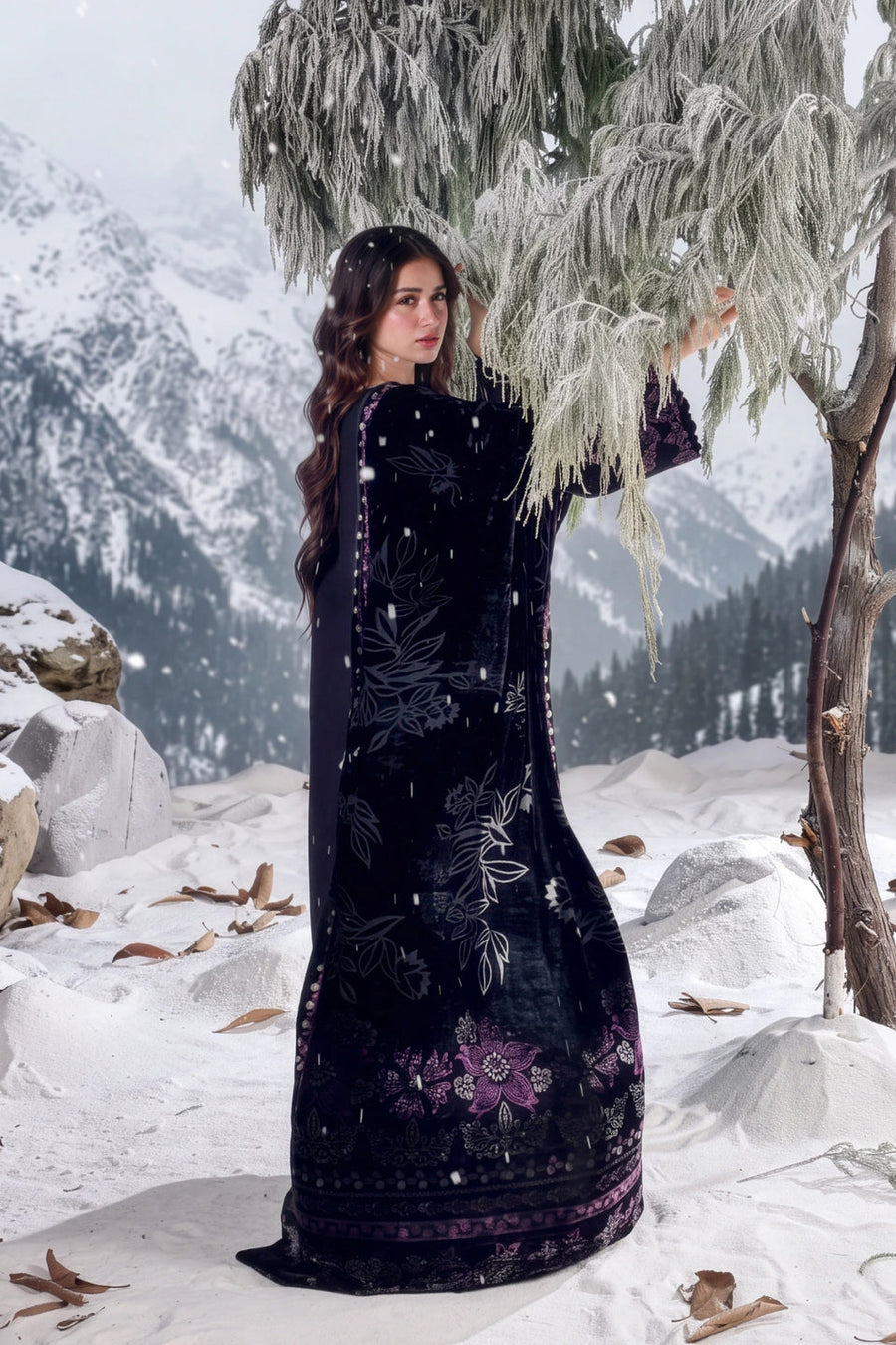 Rang Rasiya Carnation Embroidered Karandi Unstitched 3Pc Suit D-07 Onyx