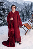 Rang Rasiya Carnation Embroidered Karandi Unstitched 3Pc Suit D-11 Ruby Frost