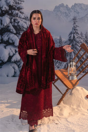 Rang Rasiya Carnation Embroidered Karandi Unstitched 3Pc Suit D-11 Ruby Frost