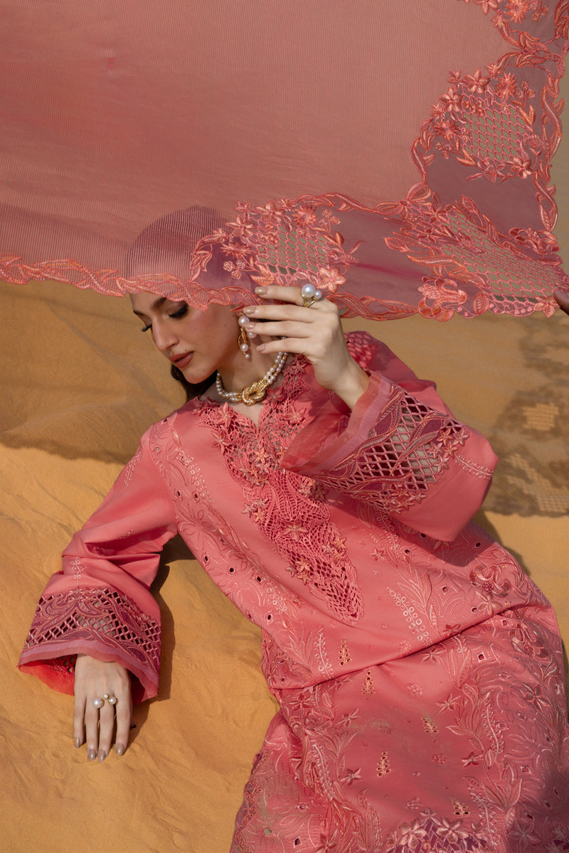Rang Rasiya Premium Embroidered Lawn Unstitched 3Pc Suit D-01 ELNAZ