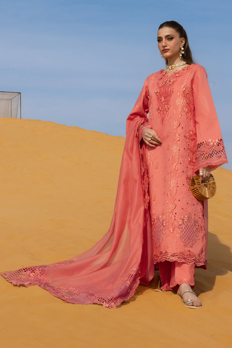 Rang Rasiya Premium Embroidered Lawn Unstitched 3Pc Suit D-01 ELNAZ