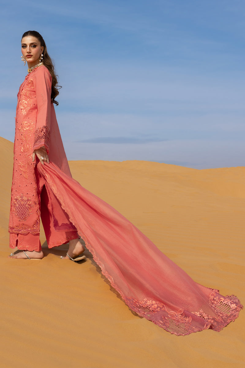 Rang Rasiya Premium Embroidered Lawn Unstitched 3Pc Suit D-01 ELNAZ