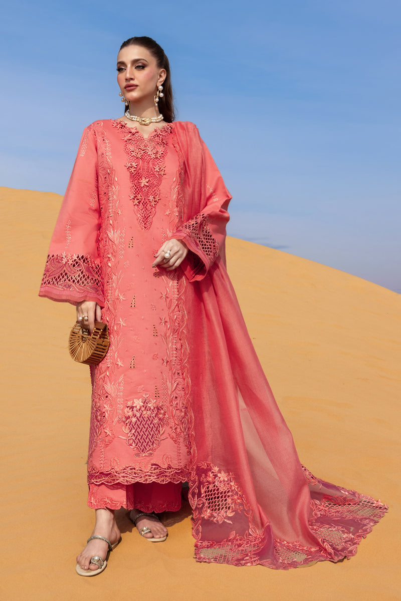 Rang Rasiya Premium Embroidered Lawn Unstitched 3Pc Suit D-01 ELNAZ