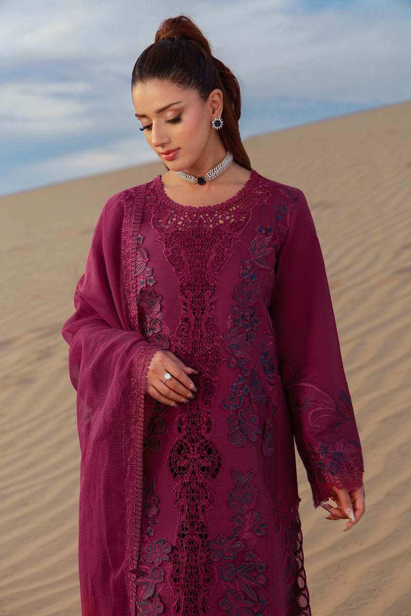 Rang Rasiya Premium Embroidered Lawn Unstitched 3Pc Suit D-07 ZARA