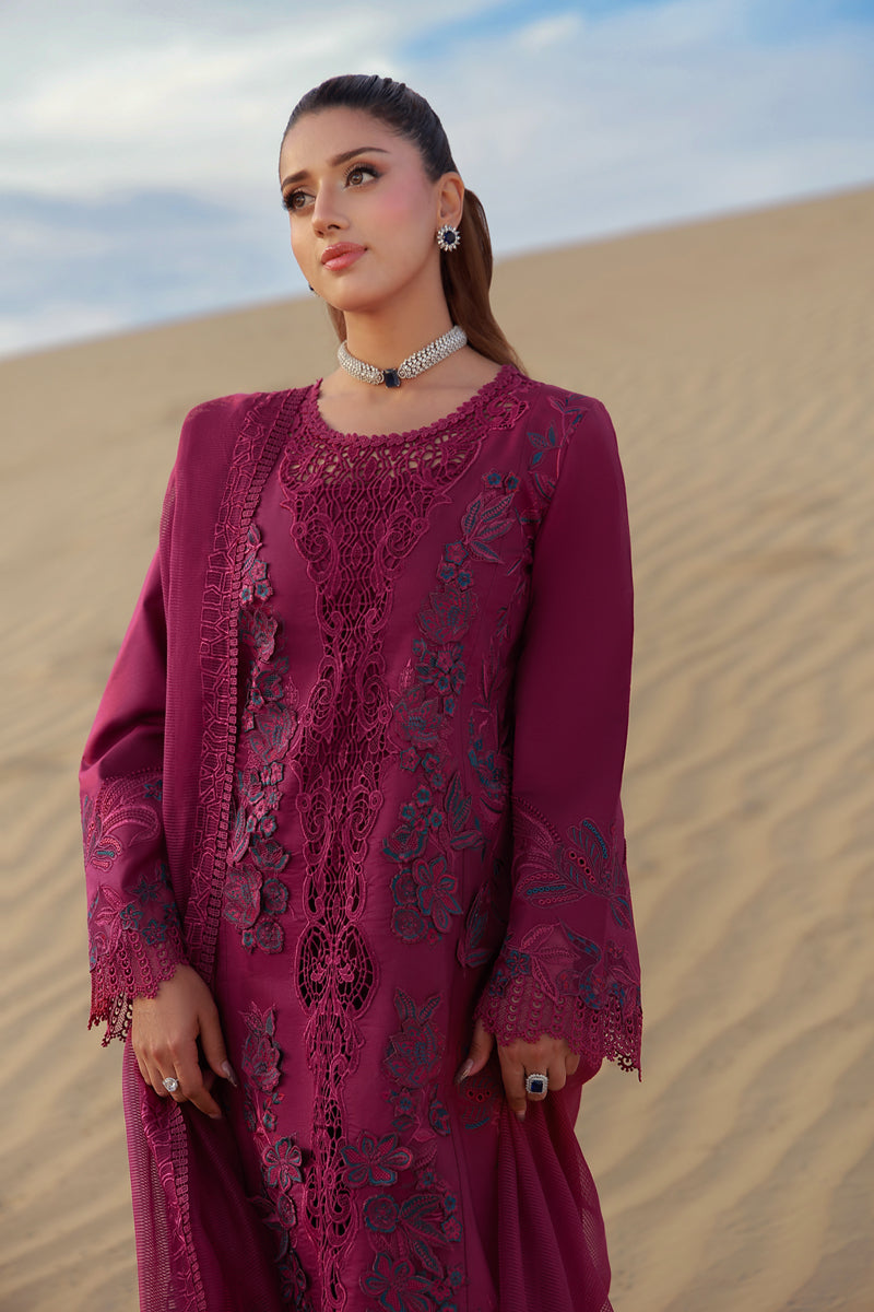 Rang Rasiya Premium Embroidered Lawn Unstitched 3Pc Suit D-07 ZARA