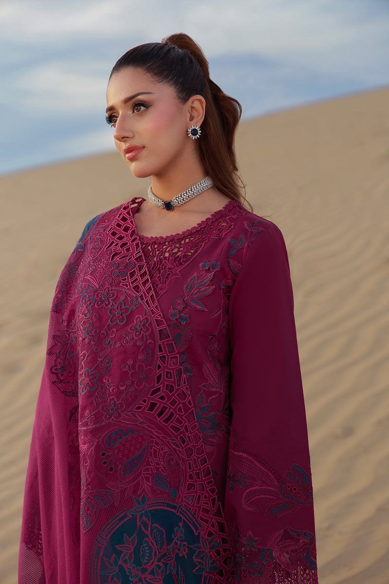 Rang Rasiya Premium Embroidered Lawn Unstitched 3Pc Suit D-07 ZARA