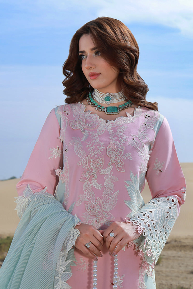 Rang Rasiya Premium Embroidered Lawn Unstitched 3Pc Suit D-08 MAHSA