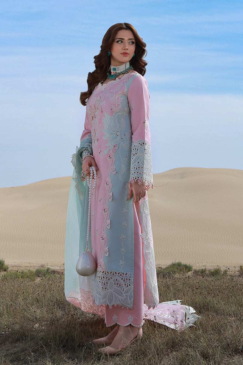 Rang Rasiya Premium Embroidered Lawn Unstitched 3Pc Suit D-08 MAHSA